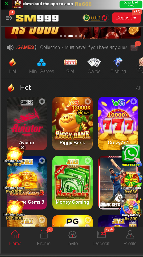 SM999 Game APK registration and login screen