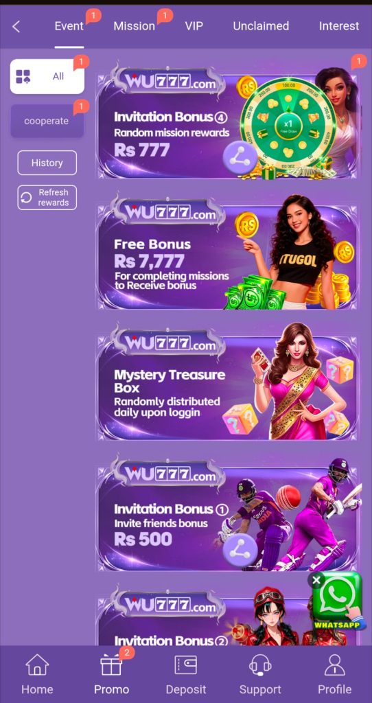 WU777 Game APK promotion